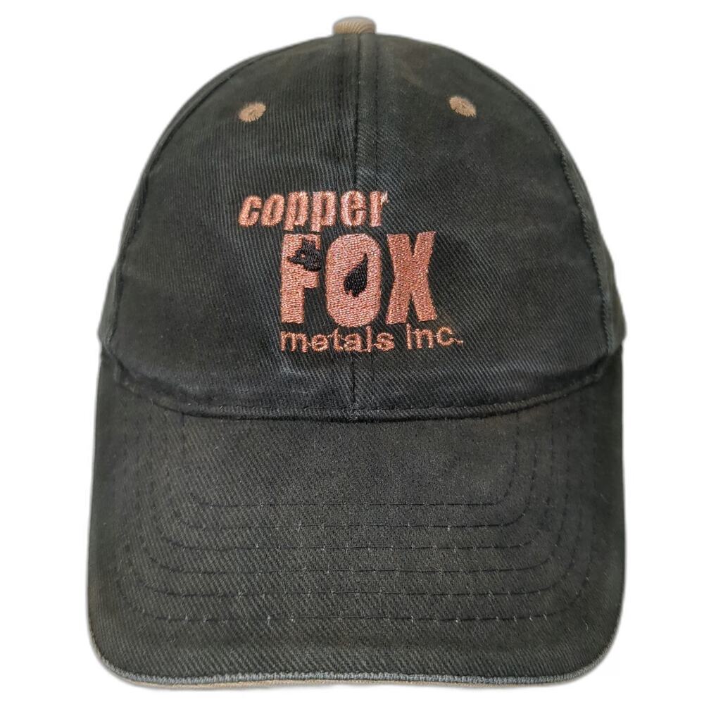AJM Baseball Cap Black One Size Copper Fox Metals Slideback Sandwich Bill Hat